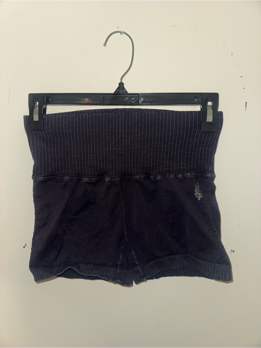 FP Movement Navy Ribbed High-Waist Bike Shorts